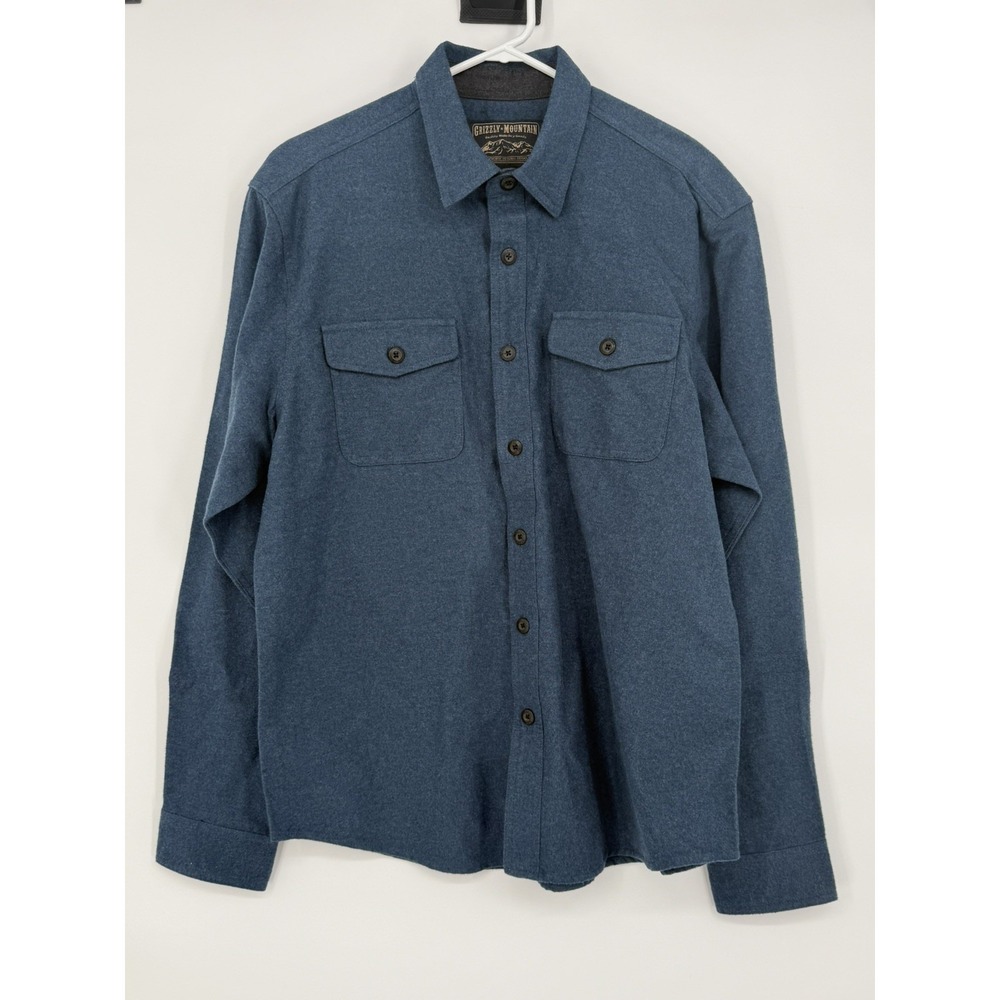 Grizzly Mountain Men's Blue Long Sleeve Flannel Large NWT